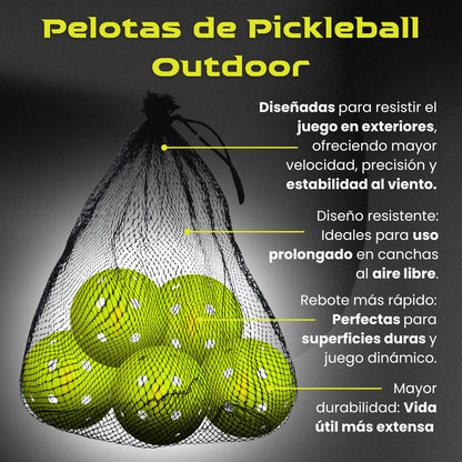 PELOTAS DE PICKLEBALL LINXO PRO 40 hoyos OUTDOOR (PAQUETE DE 5)