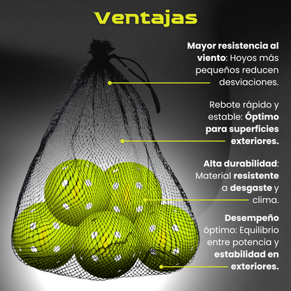 PELOTAS DE PICKLEBALL LINXO PRO 40 hoyos OUTDOOR (PAQUETE DE 5)
